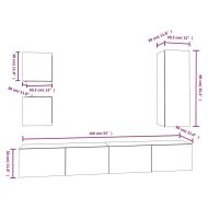 Комплект ТВ шкафове от 5 части, черен, инженерно дърво