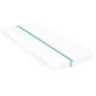 Дневно легло с матрак, 90x200 см, бяло, борово дърво масив