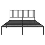 Метална рамка за легло с горна табла, черна, 160x200 см