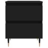 Нощно шкафче, черно, 40x35x50 cm инженерно дърво
