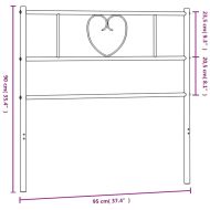 Метална табла за глава, бяла, 90 см