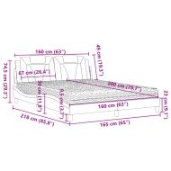 Легло Viana без матрак, сиво, 160x200 см, изкуствена кожа