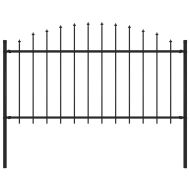 Градинска ограда с връх тип копие, стомана, 181x150 см, черна