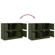 Бюфет, маслиненозелен, 99x39x73 см, стомана