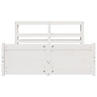 Рамка за легло с табла, бяла, 150x200 см, борово дърво масив