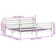 Рамка за легло с табла, 200x200 см, бор масив