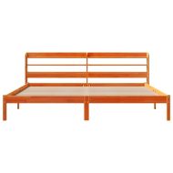 Рамка за легло с табла, восъчнокафяв, 200x200 см, бор масив