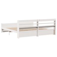 Рамка за легло с табла без матрак, бяла, 180x200 см