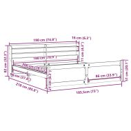 Рамка за легло с табла без матрак, бяла, 180x200 см