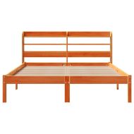 Рамка за легло с табла, восъчнокафяв, 160x200 см, бор масив