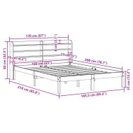 Рамка за легло с табла, восъчнокафяв, 160x200 см, бор масив