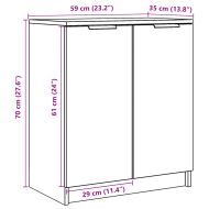 Шкаф за обувки дъб артизан 59x35x70 см инженерна дървесина
