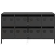 Бюфет, черен, 135x39x73,5 см, студеновалцувана стомана