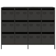 Бюфет, черен, 135x39x103,5 см, студеновалцувана стомана