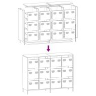 Бюфет, бял, 135x39x103,5 см, студеновалцувана стомана