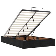Османска рамка за легло без матрак, черна, 120x200 см, плат