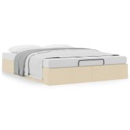 Османска рамка за легло без матрак, кремава, 140x200 см, плат