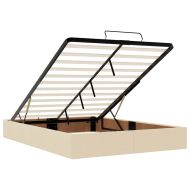 Османска рамка за легло без матрак, кремава, 140x200 см, плат