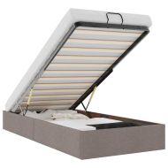 Османска рамка за легло без матрак, таупе, 100x200 см, плат