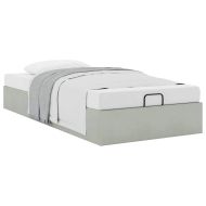 Османска рамка за легло без матрак, светлосива, 90x200см кадифе