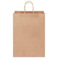 Хартиени торбички 50 бр с дръжки кафяви 32x17x44 см