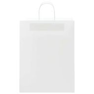 Хартиени торбички 50 бр с дръжки бели 32x12x42 см