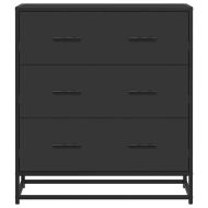 Сайдборд, черен, 68x35x76 см, инженерно дърво и метал