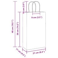 Хартиени торбички 250 бр с дръжки розови 21x11x36 см