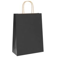 Хартиени торбички 250 бр с дръжки черни 26x12x35 см