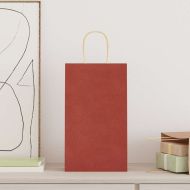 Хартиени торбички 250 бр с дръжки червени 21x11x36 см