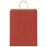 Хартиени торбички 250 бр с дръжки червени 32x12x42 см