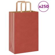 Хартиени торбички 250 бр с дръжки червени 21x11x31 см