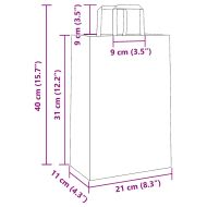 Хартиени торбички 250 бр с дръжки червени 21x11x31 см