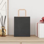 Хартиени торбички 250 бр с дръжки черни 18x8x22 см