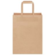 Хартиени торбички 250 бр с дръжки кафяви 21x11x28 см