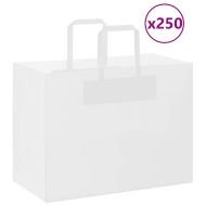 Хартиени торбички 250 бр с дръжки бели 32x17x25 см