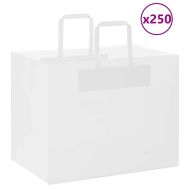 Хартиени торбички 250 бр с дръжки бели 32x22x24 см