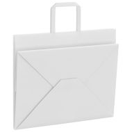Хартиени торбички 250 бр с дръжки бели 32x22x24 см