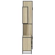 Комплект шкафове за баня от 3 части дъб сонома инженерно дърво