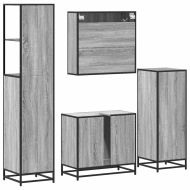 Комплект мебели за баня от 4 части сив сонома инженерно дърво