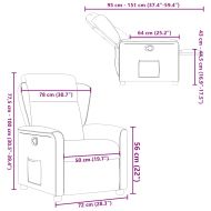Реклайнер стол, светлосив, текстил
