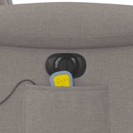 Електрически масажен наклоняем стол, таупе, текстил