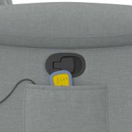 Масажен реклайнер стол, светлосив, текстил