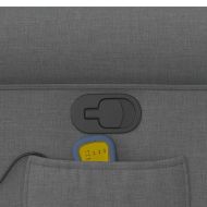 Масажен фотьойл с регулируема облегалка, тъмносив, плат