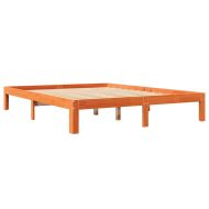 Легло с етажерка за книги, без матрак, 135x190 см, бор масив