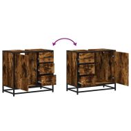 Шкаф за мивка в банята опушен дъб инженерна дървесина