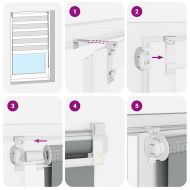 Зеброва щора 155x100 см Ширина на плата 150,9 см Полиестер