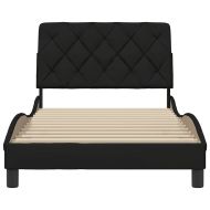 Рамка за легло без матрак, черна, 100x200 см, плат