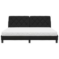 Легло с матрак, черно, 180x200 см, плат