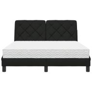 Легло с матрак, черно, 140x200 см, плат